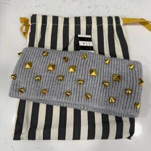 Lele Sadoughi Heather Grey Ear Warmer Studded Headband